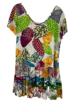 Jams World Hattie Dress Tropical Floral Print Size Small Hawaiian Vintage Resort